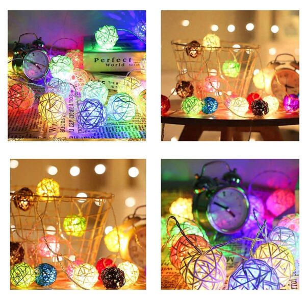 Rattan Balls String Lights