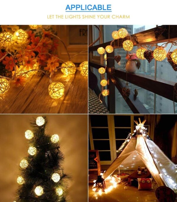 Rattan Balls String Lights