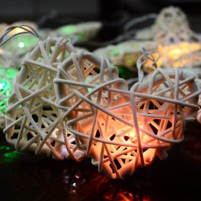 Rattan Heart String Lights