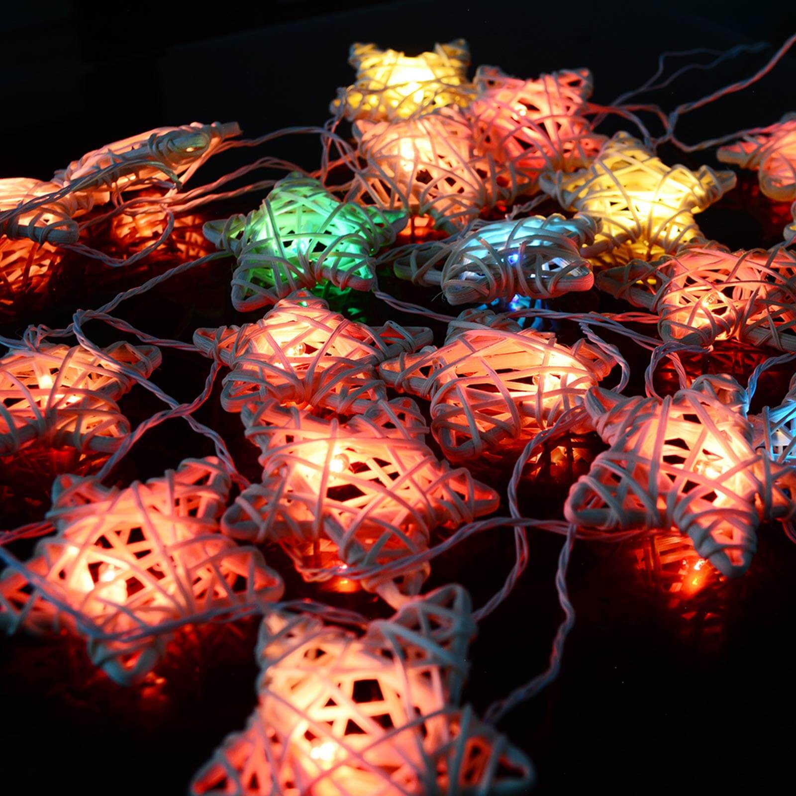 Rattan Star String Lights