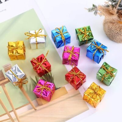 Mini Christmas Gift Box Hanging Ornaments Props Accessories Xmas Decor - Christmas Decorations Items