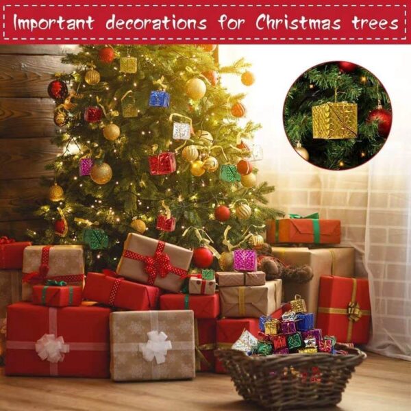 Mini Christmas Gift Box Hanging Ornaments Props Accessories Xmas Decor - Christmas Decorations Items