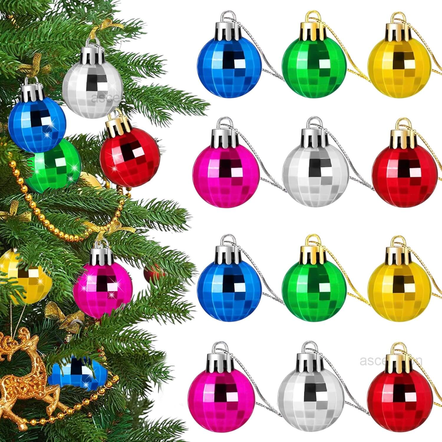 Christmas Tree Decoration Multicolor Disco Balls Ornaments Hanging Props