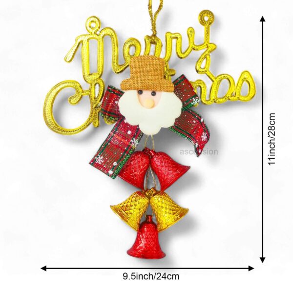 Christmas Tree Decoration Red Bow Bell Santa Claus Bell Pendant