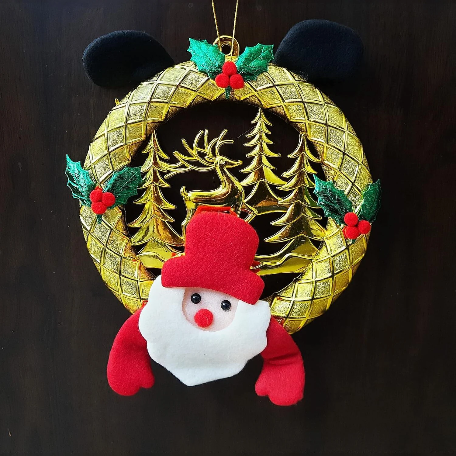 Ascension Christmas Santa Claus Wreath Wall Door Tree Hanging Decoration for Xmas Party Door Garland Ornament - Christmas Decorations for Home - Christmas Gifts