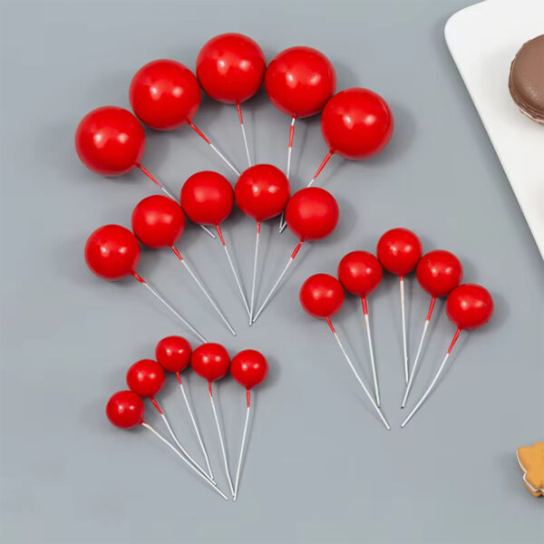 Mini Balloon Cake Toppers Round Red Ball