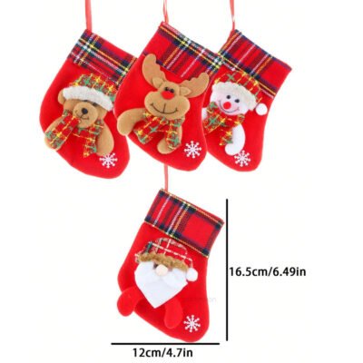 Stockings Socks for Door Wall Hanging Candy Bag Hanging Ornaments for Xmas Christmas Party Decoration