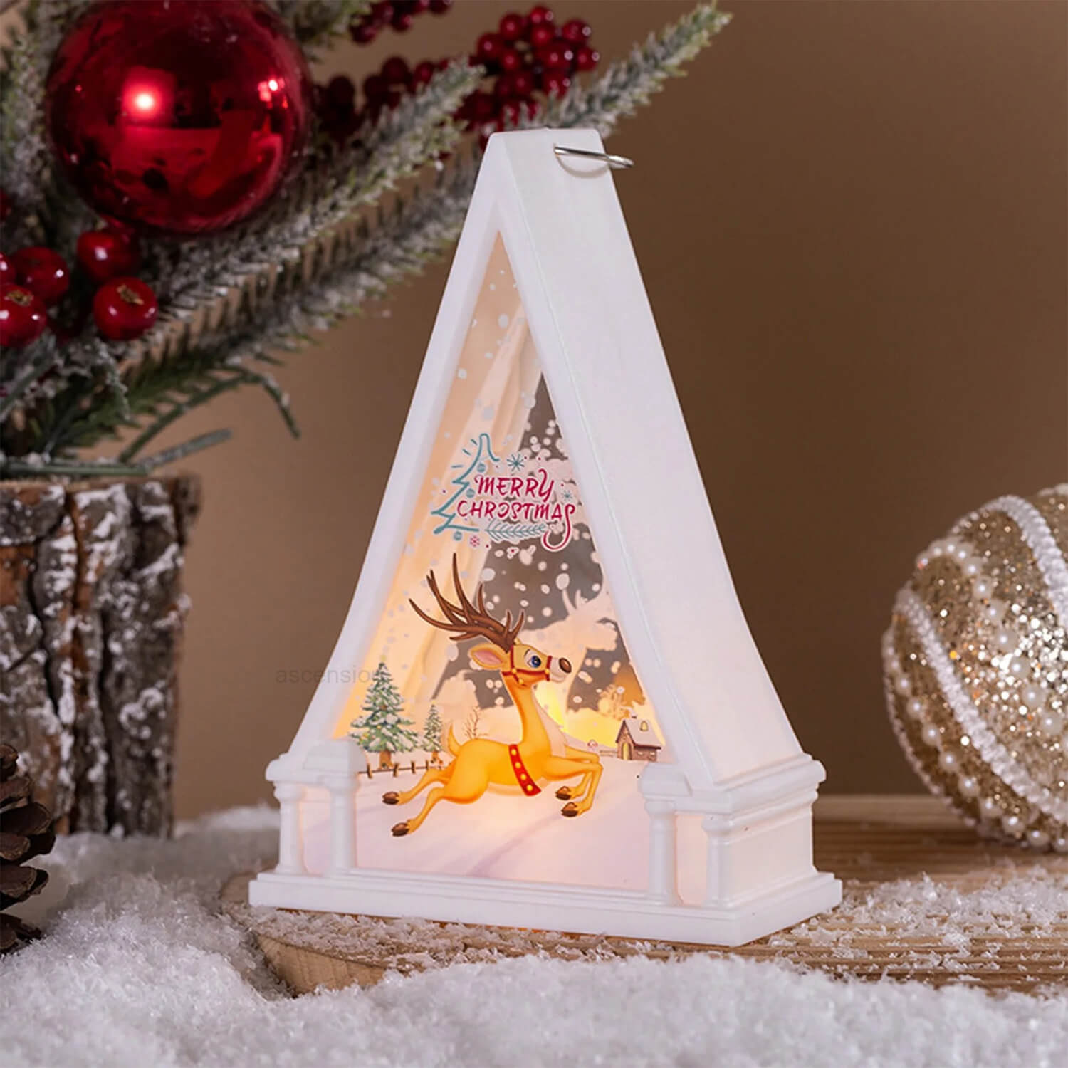 Christmas Snow Globe Lantern, Decorative Xmas Night Light