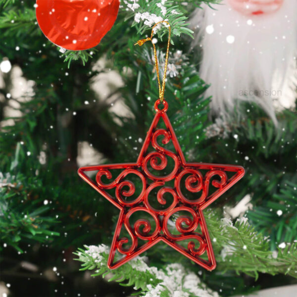 Set of 6 Pcs Xmas Christmas Tree Hangings Stars Ornaments