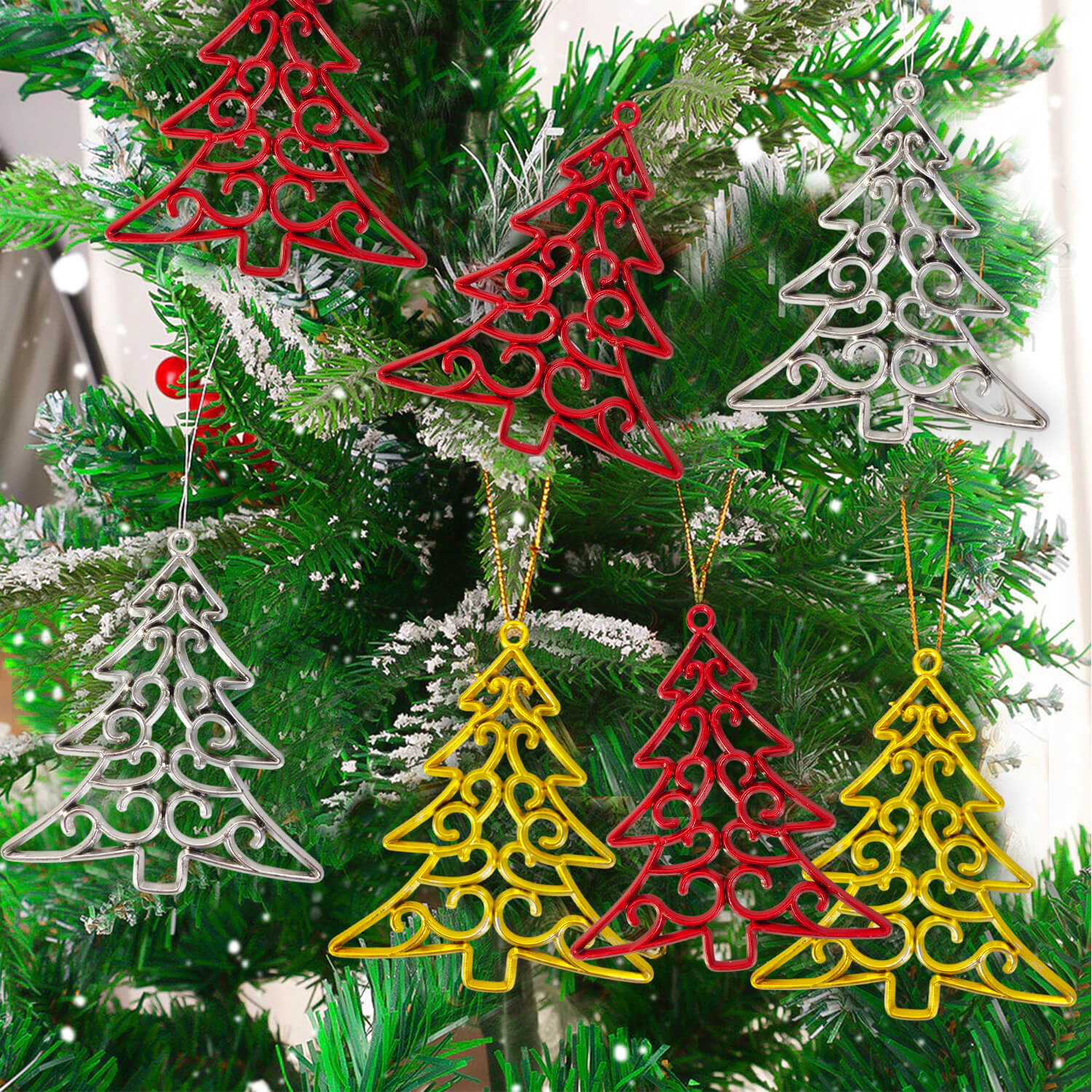 6 Pcs Xmas Tree Christmas Hangings Trees Ornaments Hanging