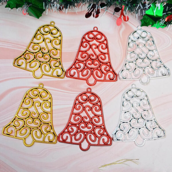 6 Pcs Xmas Christmas Tree Hangings Bells Ornaments Hanging