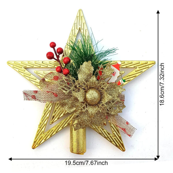 Christmas Star for Tree Top Flower Decorated Christmas Tree Topper Star
