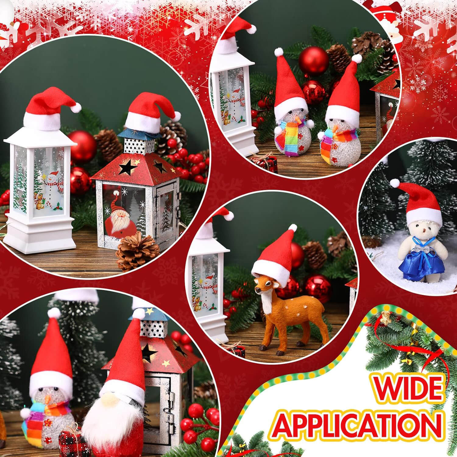 Mini Christmas Santa Claus Cap Wine & Juice Bottle Cover for Bottle Topper