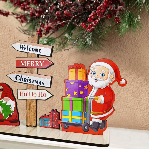 Wooden Welcome Merry Christmas Sign for Tabletop