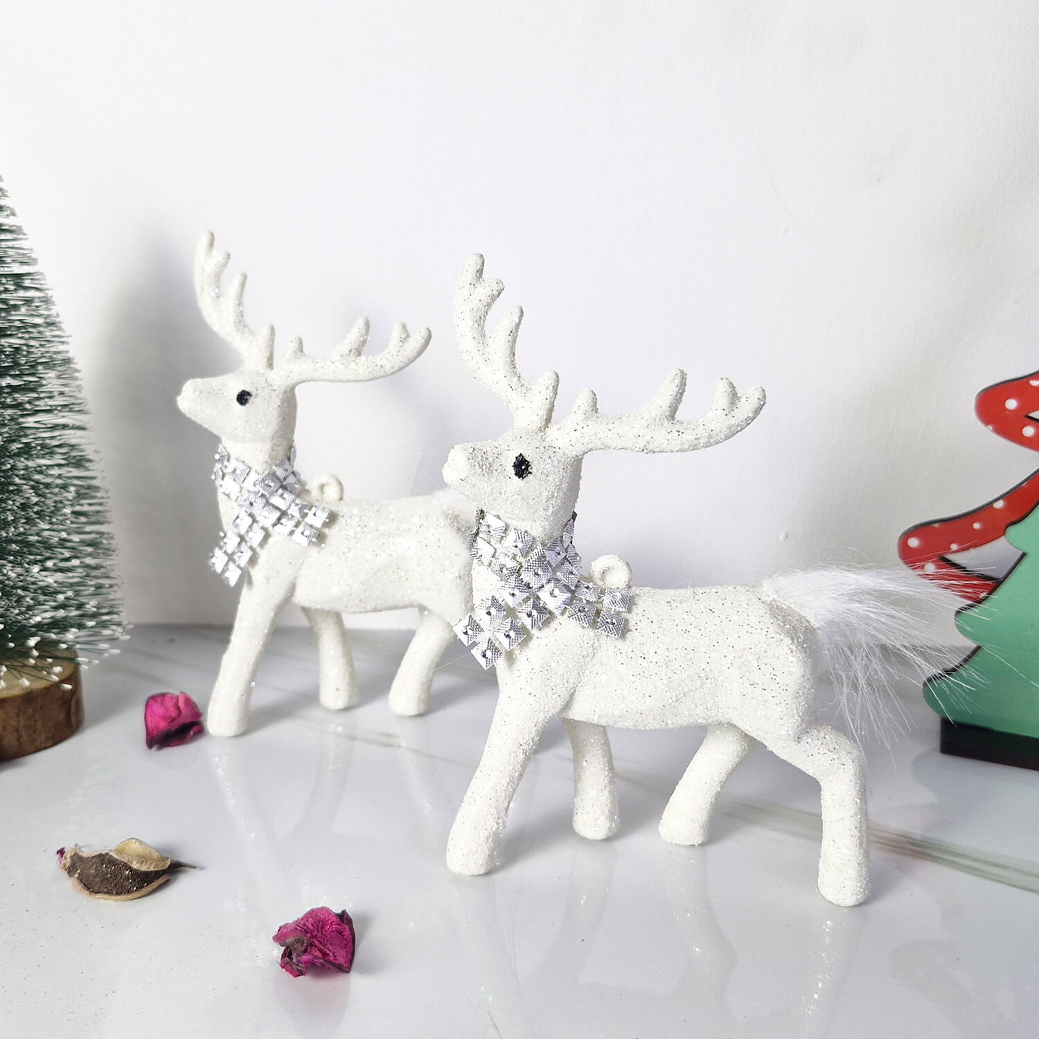 Christmas Reindeer Figurines Elegant Deer Set