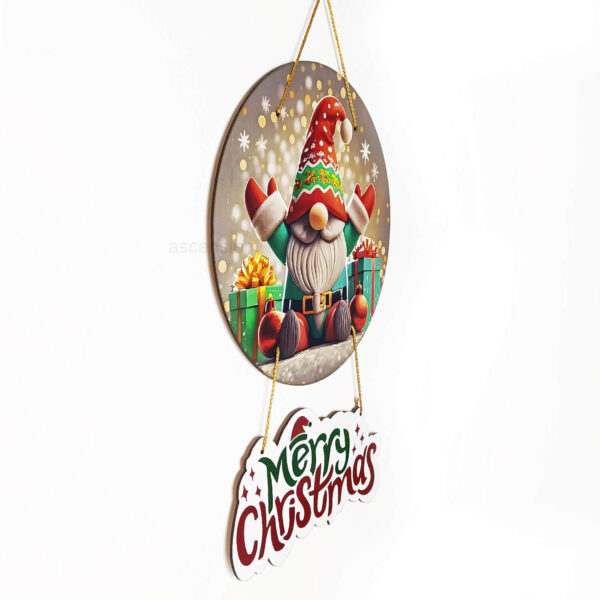 Wooden Merry Christmas Printed Wall Hanging Door Hanging for Home