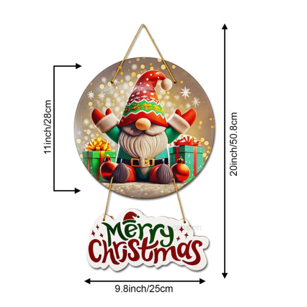 Wooden Merry Christmas Printed Wall Hanging Door Hanging for Home