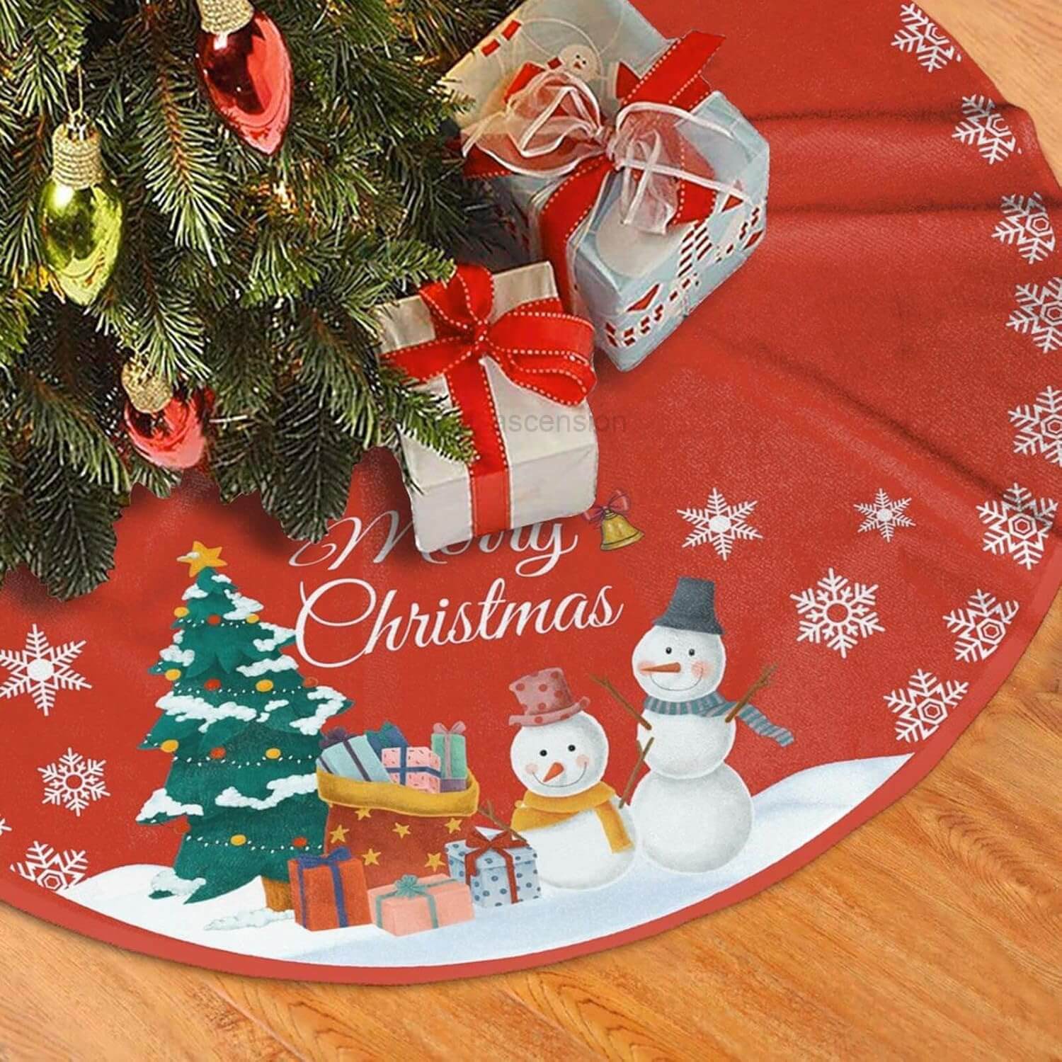 Velvet Double Layered Tree Skirt for Christmas Xmas Tree Decoration