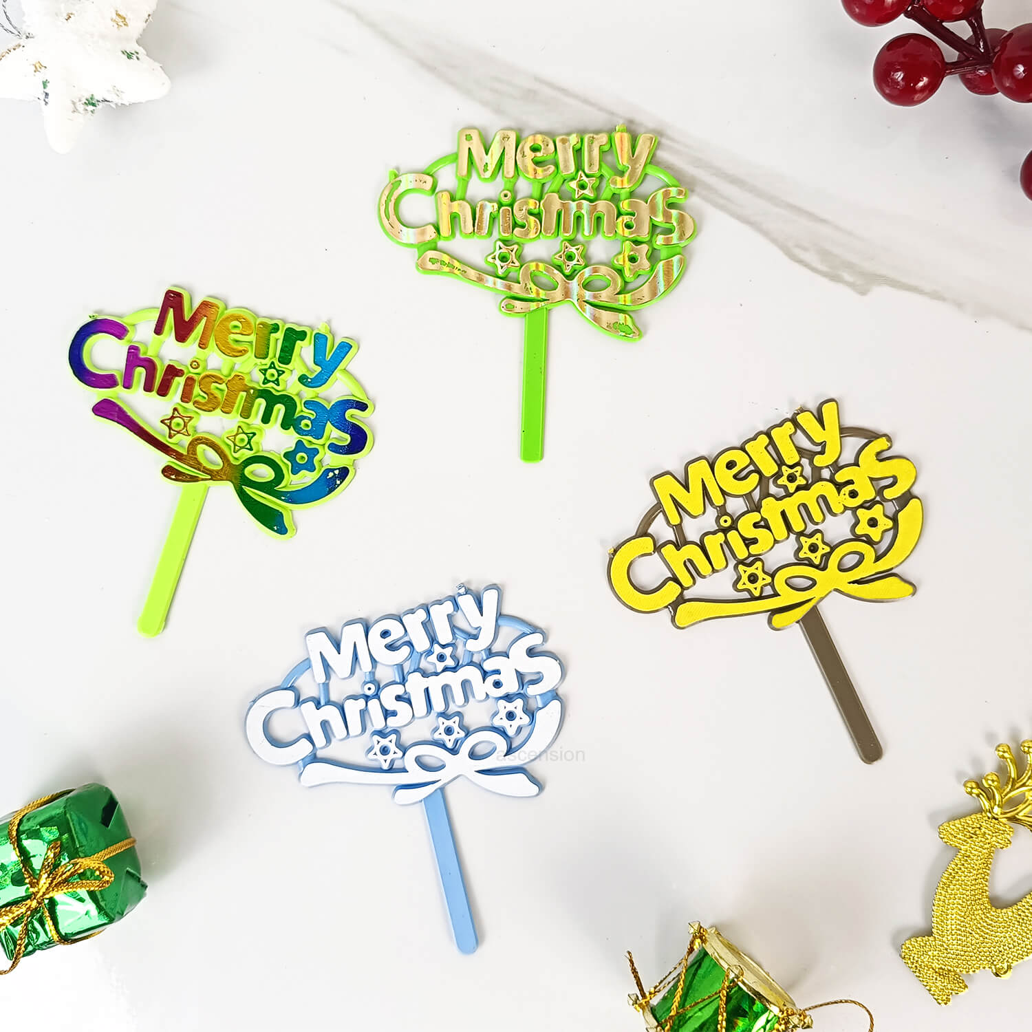 Merry Christmas Tag for Cake Topper Cupcake Toppers Decoration