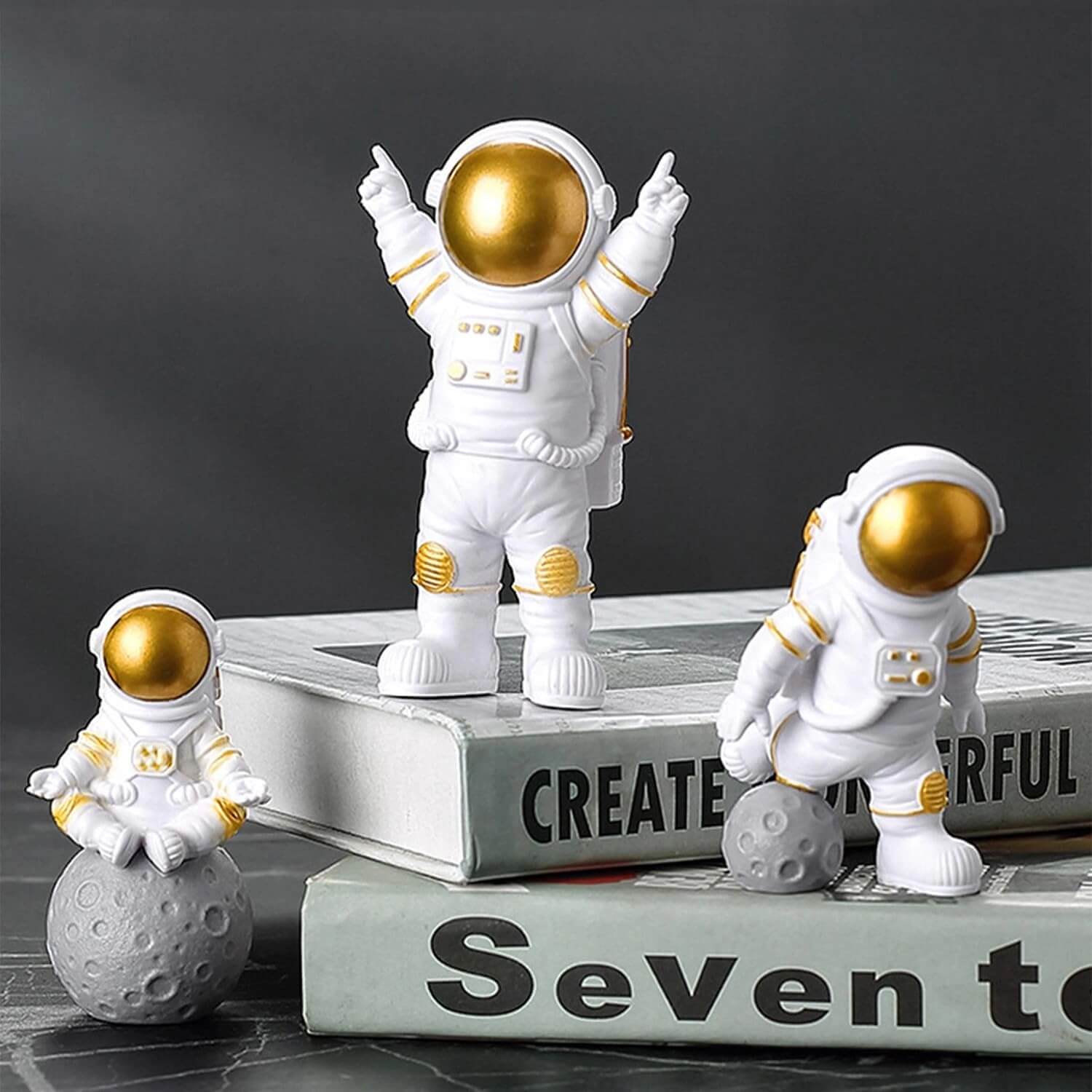 ascension 3pcs Astronaut Figurine for Car Dashboard