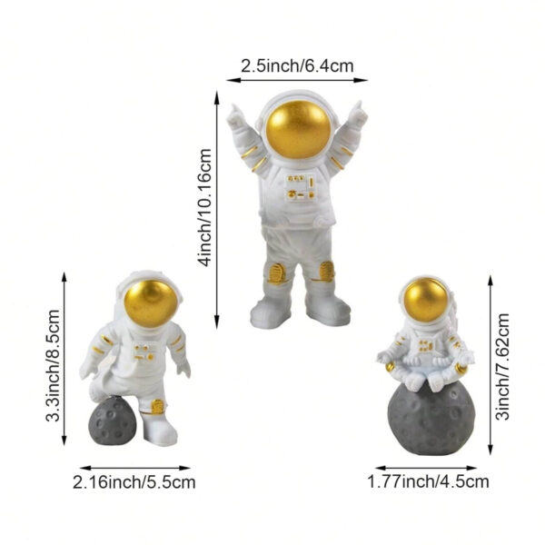 ascension 3pcs Astronaut Figurine for Car Dashboard