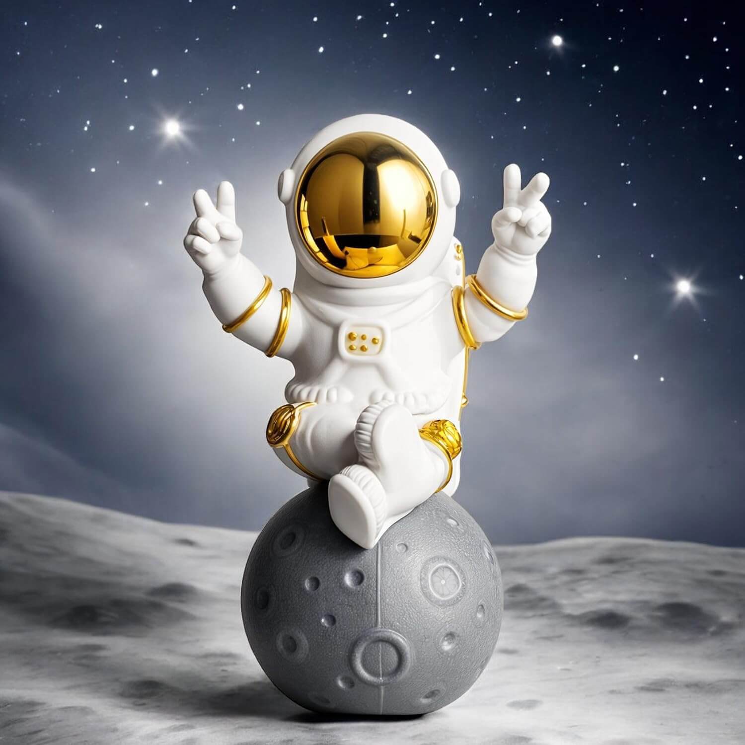 Cute Outer Space Astronaut Figurine for Car Dashboard