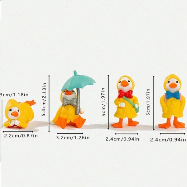 Set of 4 Pcs Cartoon Duck Miniature Set