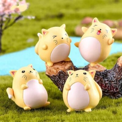 Cute Mischievous Cat Figurines Miniature Set