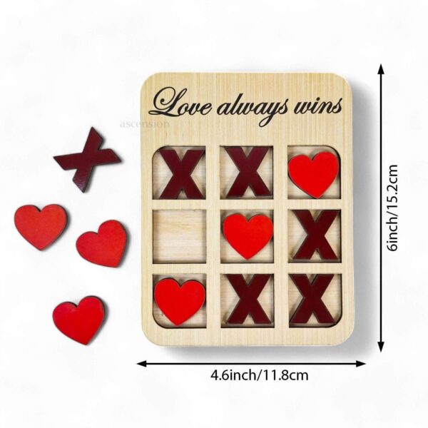 Tic-Tac-Toe Wooden Strategic 3D Board Game Unique Gift for Your Loved Ones