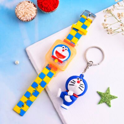 Ascension Cute Cartoon Character Kids Rakhi Wrist Slap Band Rakhi for Kids Cute Fancy Soft Rubber Rakhi for Girls & Boys Bracelet Rakhi Kids Rakhi for Brother With Key Chain Gift & Roli Tilak