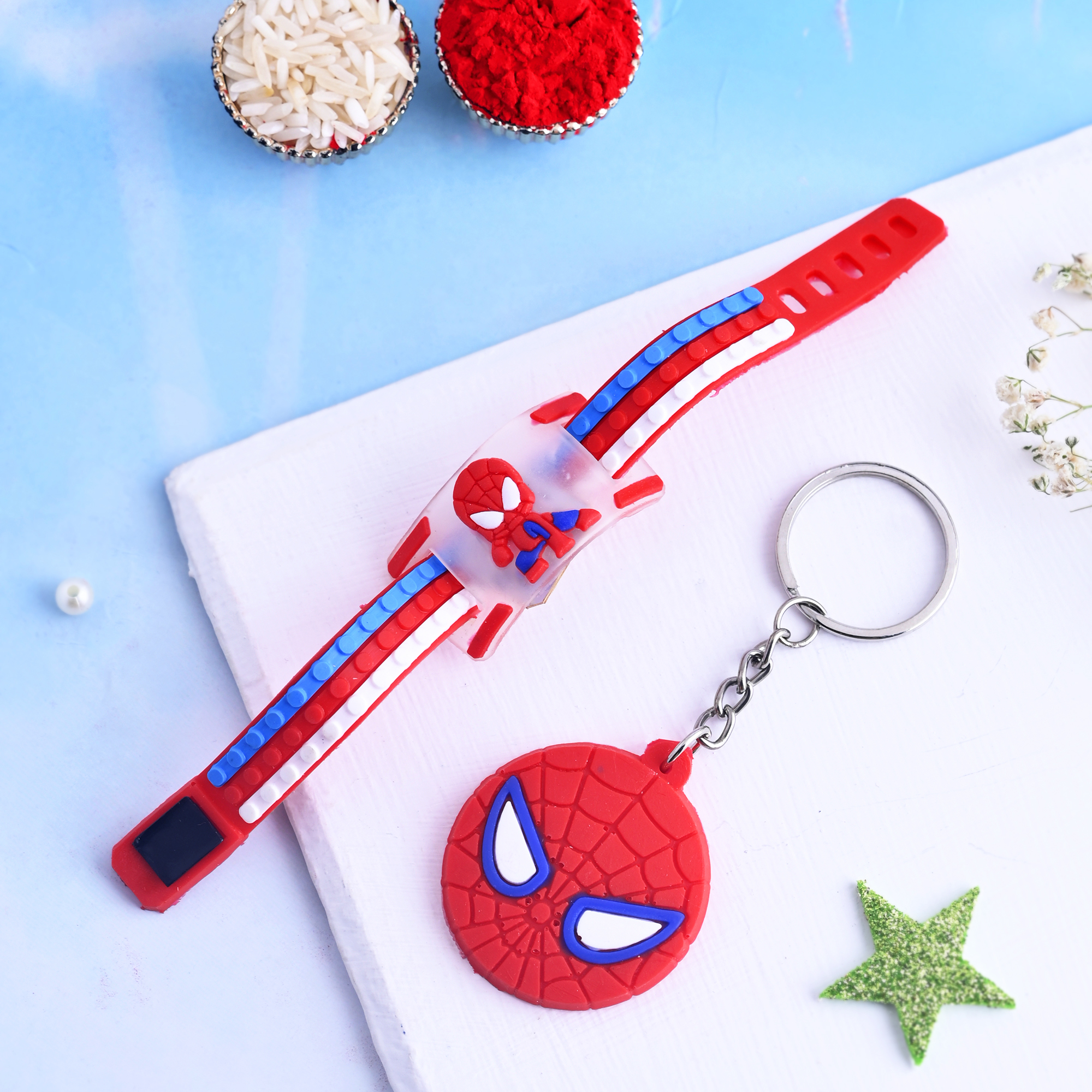Ascension Cute Cartoon Character Kids Rakhi Wrist Slap Band Rakhi for Kids Cute Fancy Soft Rubber Rakhi for Girls & Boys Bracelet Rakhi Kids Rakhi for Brother With Key Chain Gift & Roli Tilak