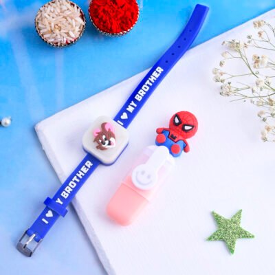Ascension Cute Cartoon Character Kids Rakhi Wrist Slap Band Rakhi for Kids Cute Fancy Soft Rubber Rakhi for Girls & Boys Bracelet Rakhi Kids Rakhi for Brother With Highlighter Gift & Roli Tilak