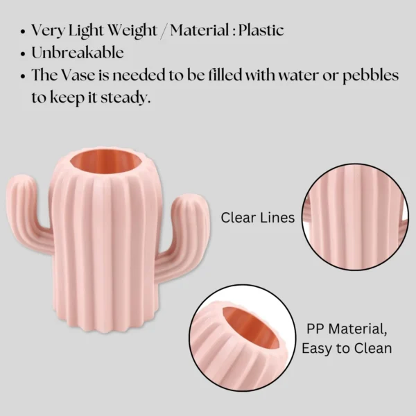 Plastic Set of 3 Flower Pot for Home Office Living Room Decor
