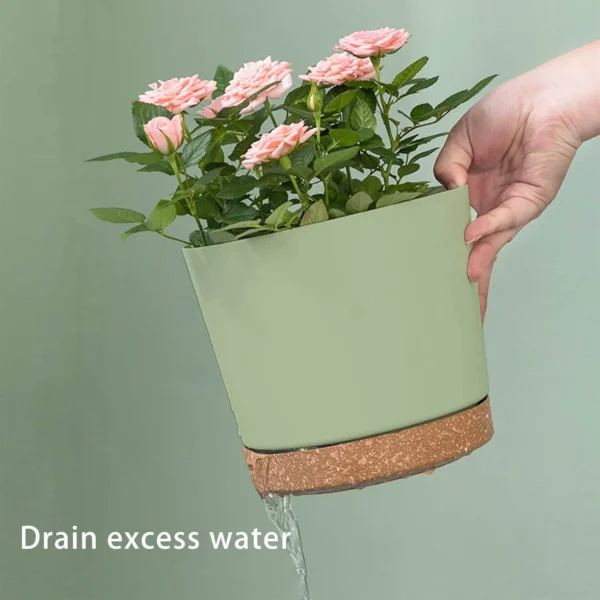 Plastic Pack of 2 Medium & Large Round/Bucket Decorative Flower Vase for Home