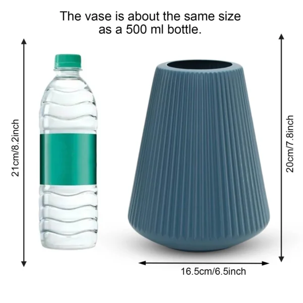 Ascension Plastic Flower Vase, Pampas Grass Vase for Flower, Plants, Home, Office,Living Room D?cor Best For Gifting Unbreakable Flower Vase/Flower Holder for Table Decoration (8 Inch Blue) - Image 2