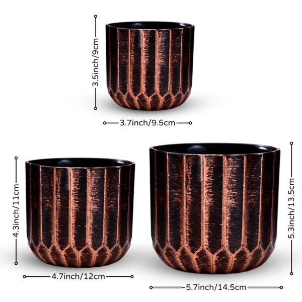 Plastic Pack of 3 Small Medium & Large Flower Pot for Living Room Decoration