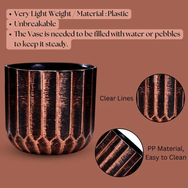 Plastic Pack of 3 Small Medium & Large Flower Pot for Living Room Decoration