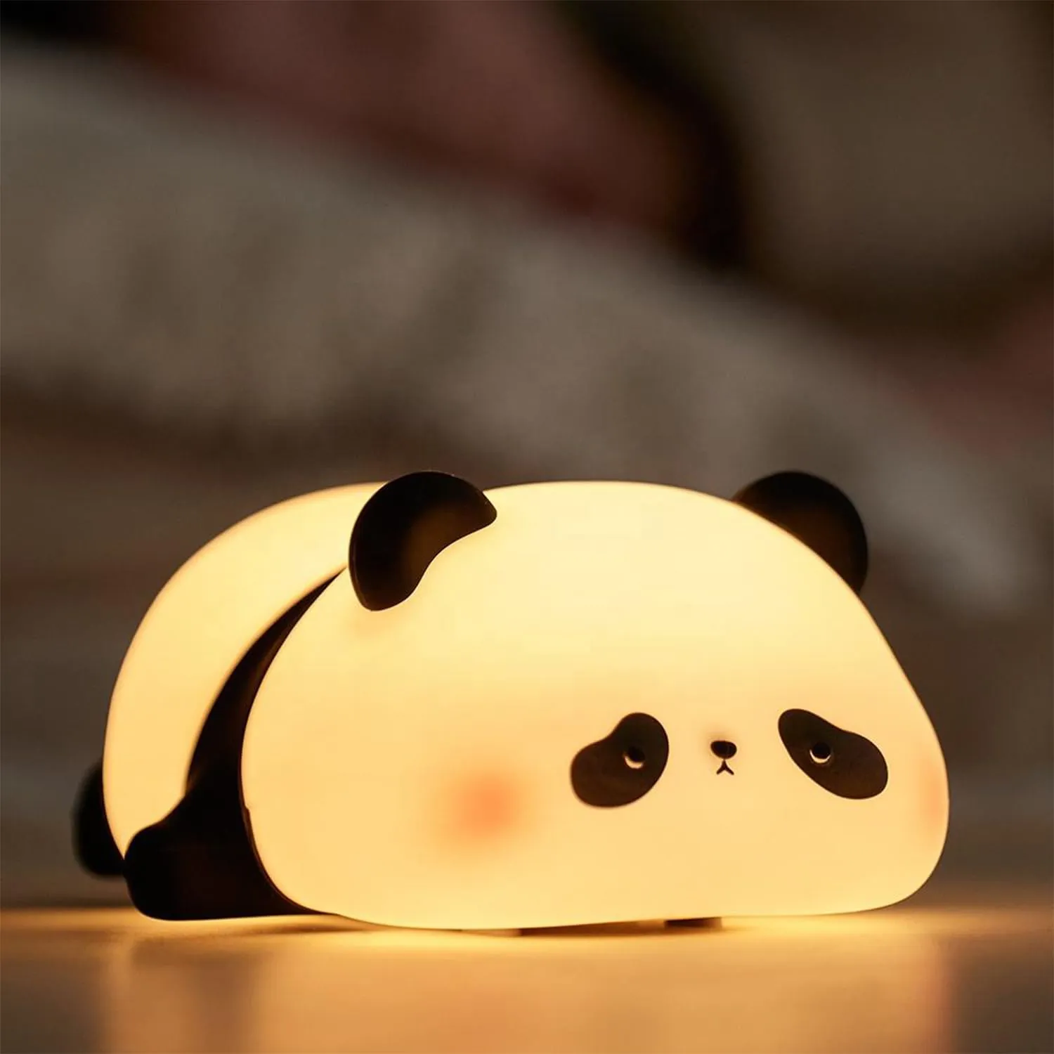 ascension Adorable Panda LED Table Lamp for Kids Cute LED Light Soft Silicone Touch Bedside Rechargeable Animal Night Light Color