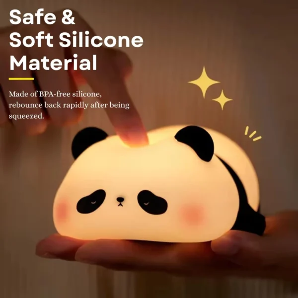 ascension Adorable Panda LED Table Lamp for Kids Cute LED Light Soft Silicone Touch Bedside Rechargeable Animal Night Light Color - Image 9
