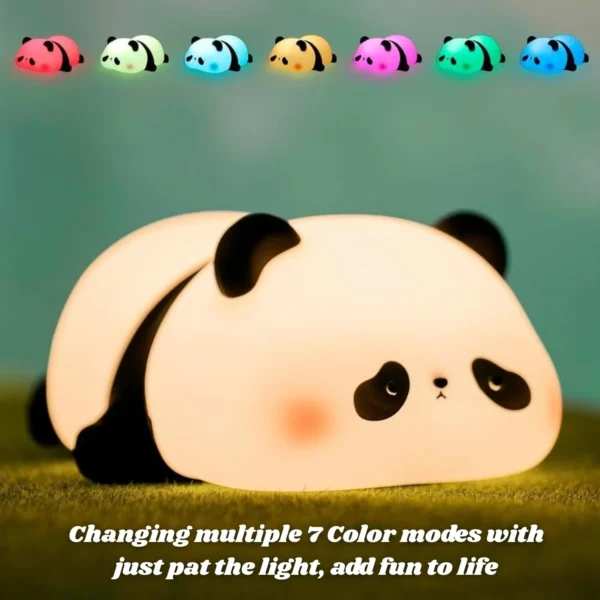 ascension Adorable Panda LED Table Lamp for Kids Cute LED Light Soft Silicone Touch Bedside Rechargeable Animal Night Light Color - Image 8