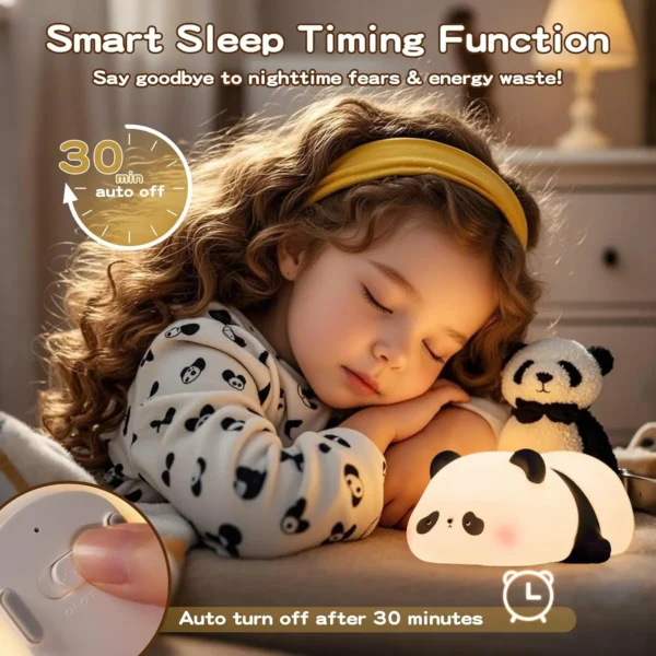 ascension Adorable Panda LED Table Lamp for Kids Cute LED Light Soft Silicone Touch Bedside Rechargeable Animal Night Light Color - Image 7