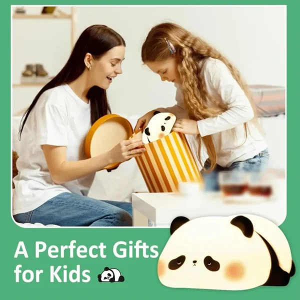 ascension Adorable Panda LED Table Lamp for Kids Cute LED Light Soft Silicone Touch Bedside Rechargeable Animal Night Light Color - Image 4