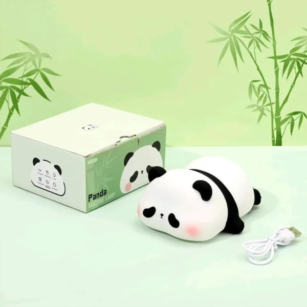 ascension Adorable Panda LED Table Lamp for Kids Cute LED Light Soft Silicone Touch Bedside Rechargeable Animal Night Light Color - Image 3