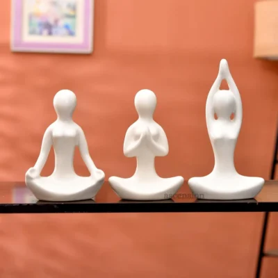 Yoga Girl Ceramic Statue Set