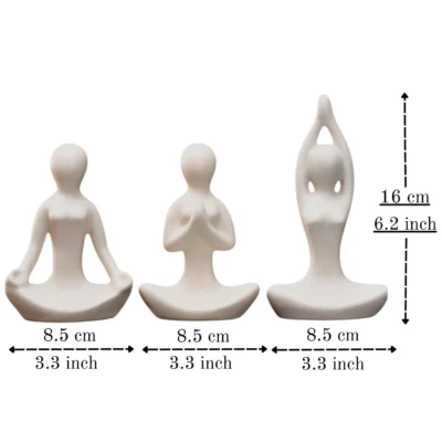Yoga Girl Ceramic Statue Set