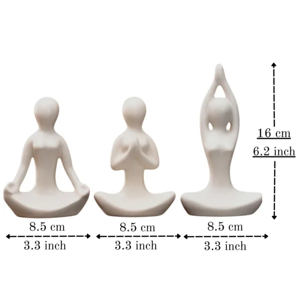 Yoga Girl Ceramic Statue Set
