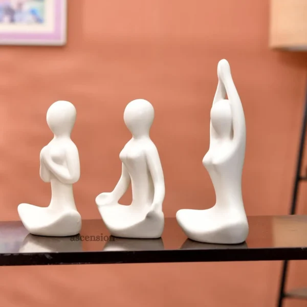 Yoga Girl Ceramic Statue Set