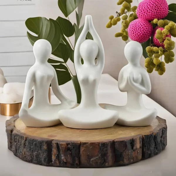 Yoga Girl Ceramic Statue Set