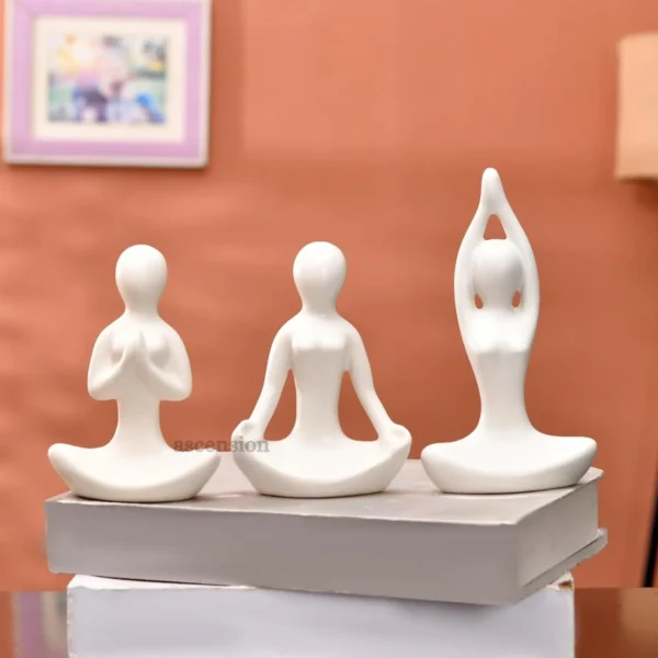 Yoga Girl Ceramic Statue Set
