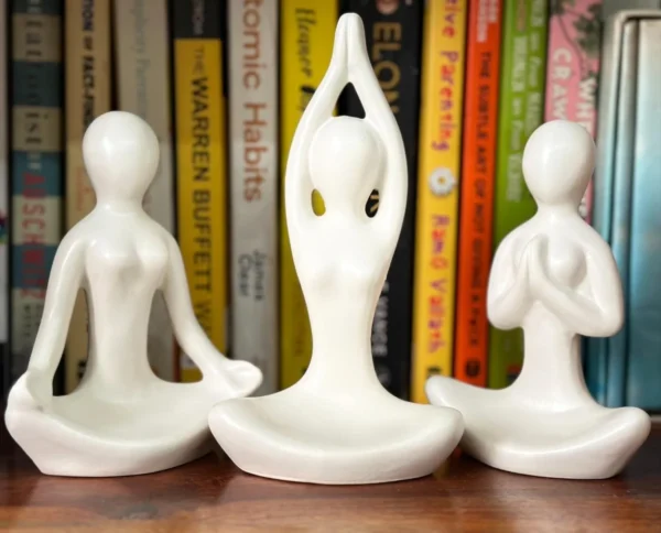 Yoga Girl Ceramic Statue Set